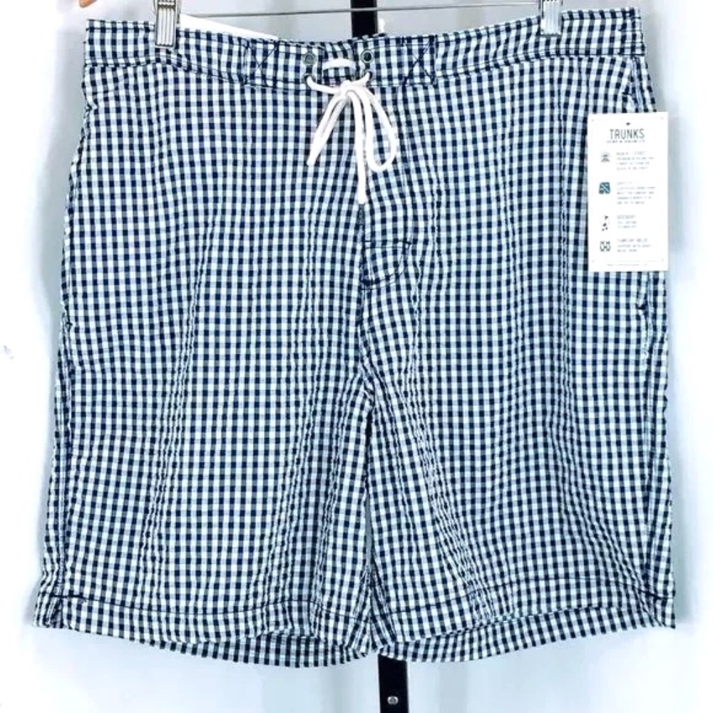 Trunks Surf and Swim Co Men Swim Trunks Blue White Swami Board Shorts Sz XL